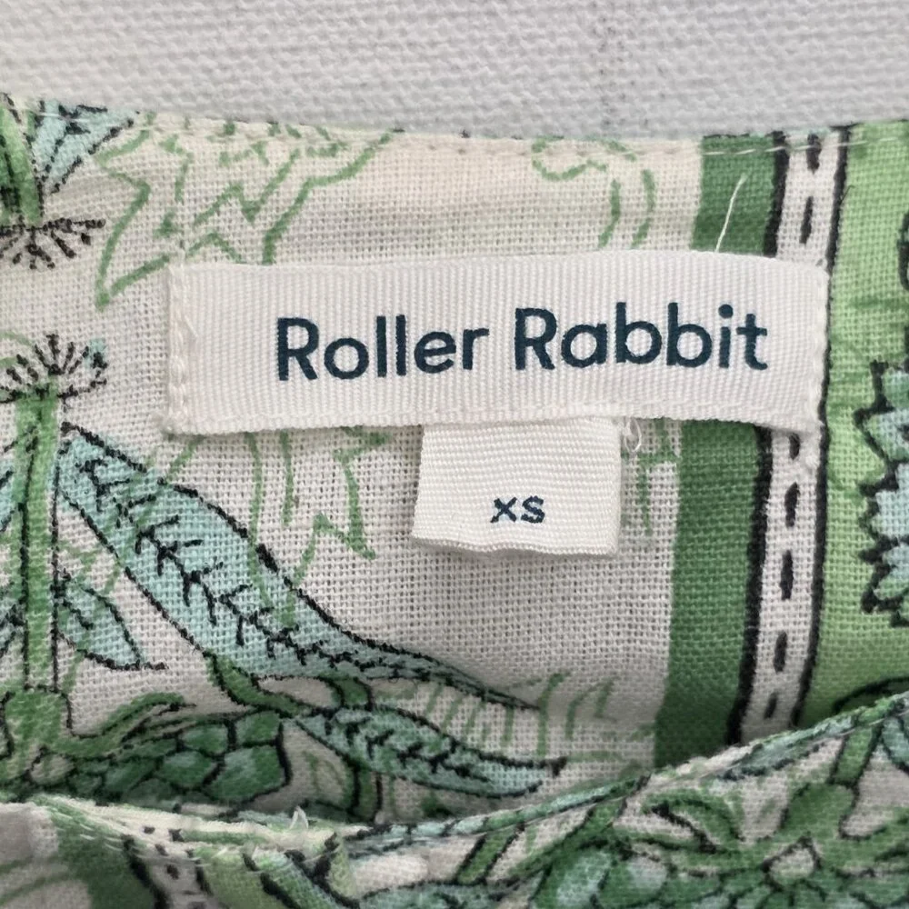 Roller Rabbit Berrino Sedona Printed Scoop Neck Tie Waist Midi Dress XS - Picture 7 of 14